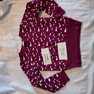 Gymboree girls size 5/6 purple cardigan with white sheep design